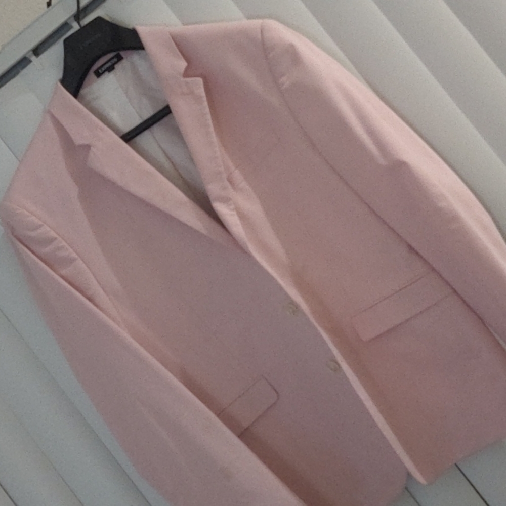 Express pink suit textured blazer